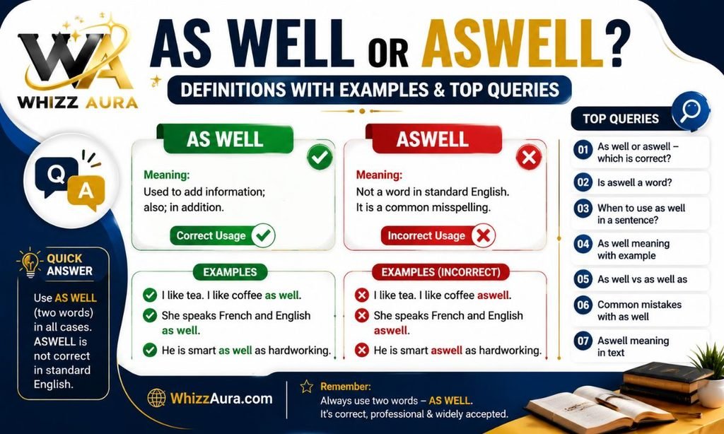 As Well or Aswell: Definitions with Examples & Top Queries