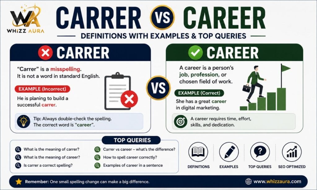 Carrer vs Career: Definitions with Examples & Top Queries