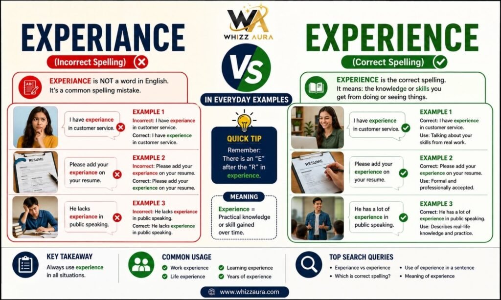 Experiance vs Experience in Everyday Examples
