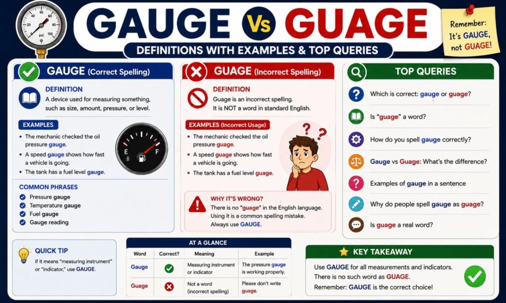 Gauge Vs Guage: Definitions with Examples & Top Queries