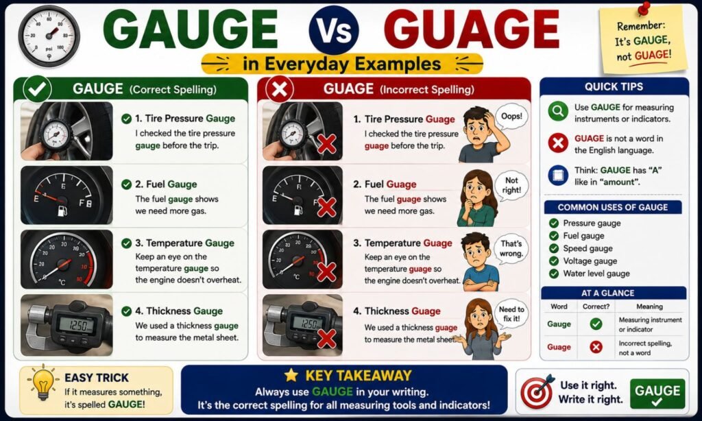 Gauge Vs Guage in Everyday Examples