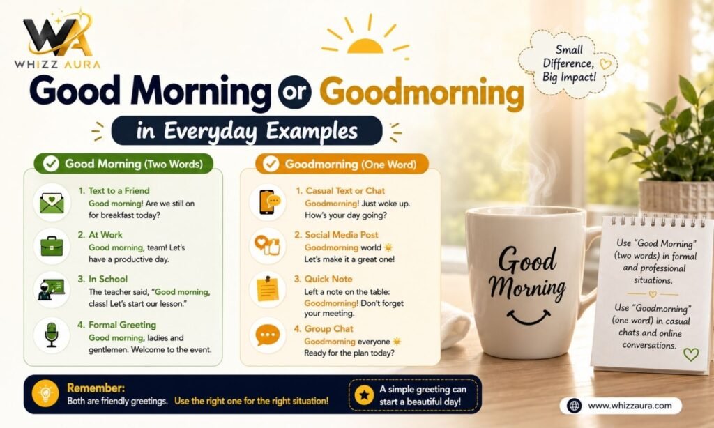 Good Morning or Goodmorning in Everyday Examples