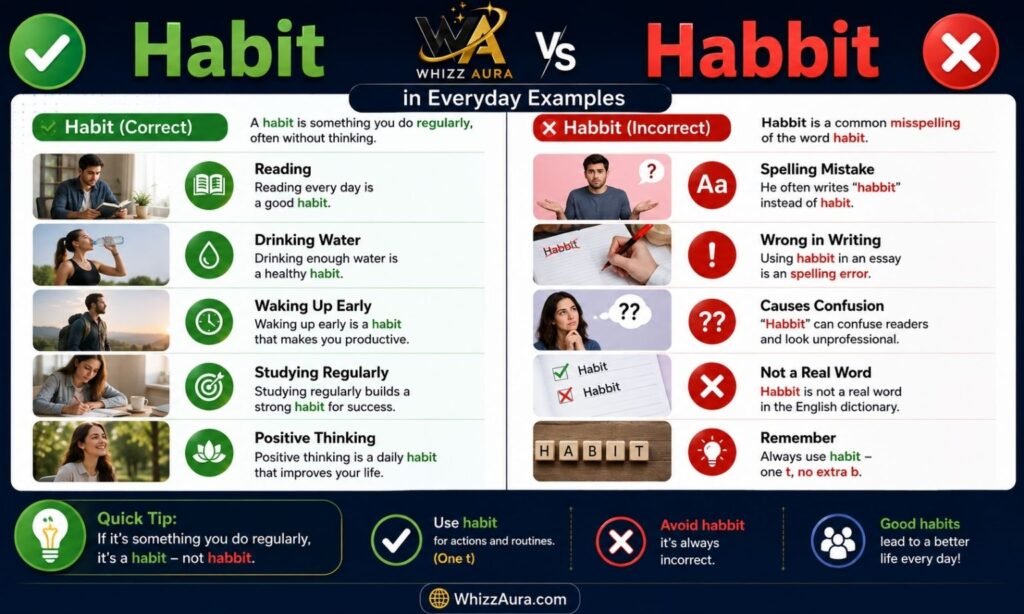 Habit vs Habbit in Everyday Examples 