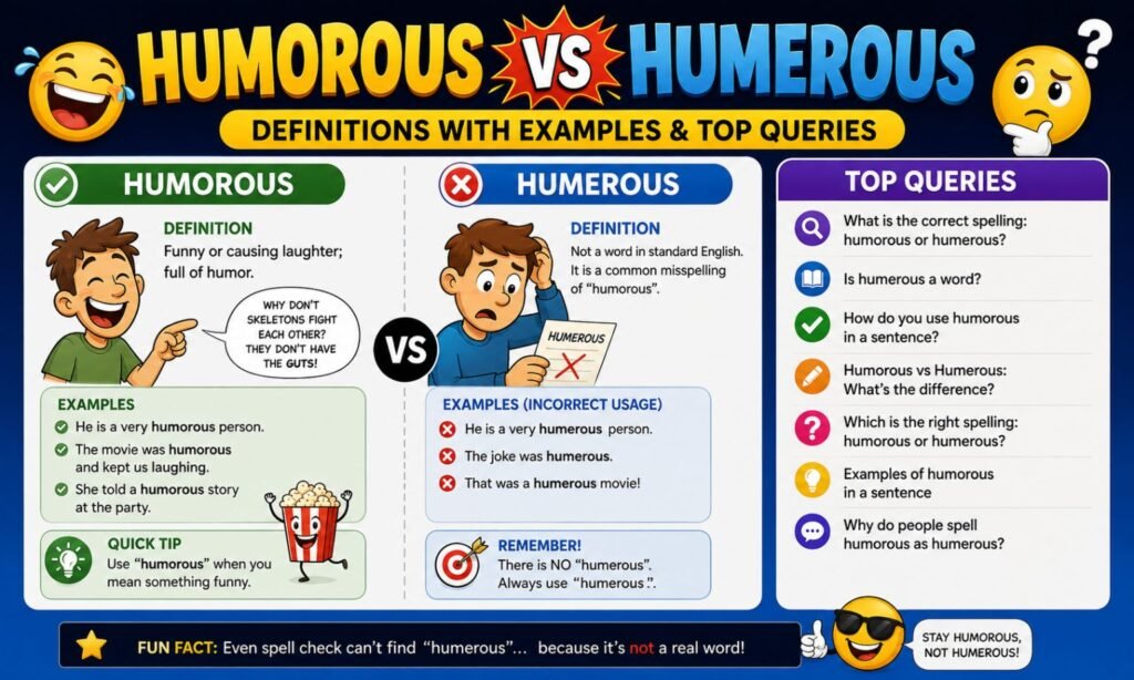 Humorous vs Humerous: Definitions with Examples & Top Queries