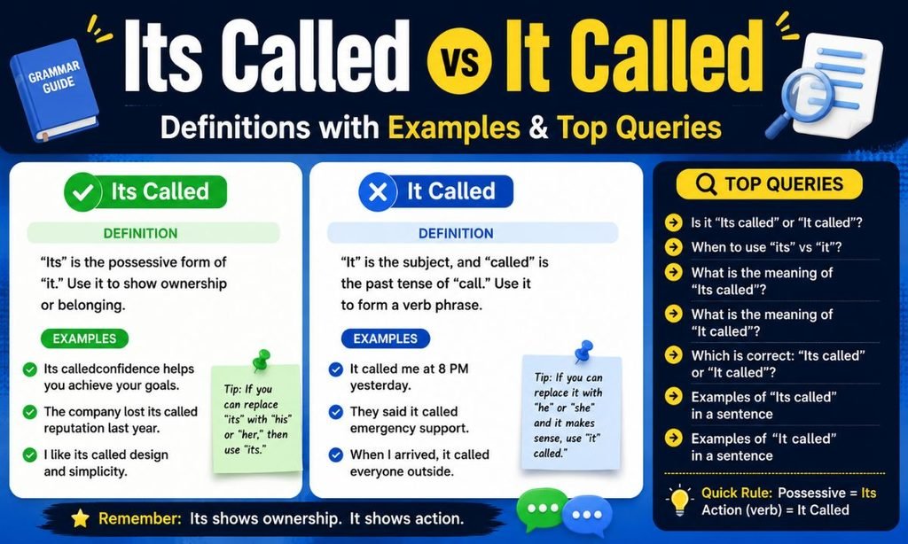 Its Called vs It Called: Definitions with Examples & Top Queries