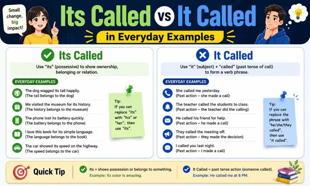 Its Called vs It Called in Everyday Examples