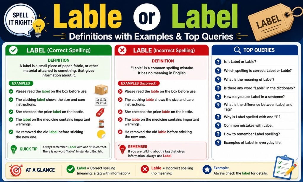 Lable or Label: Definitions with Examples & Top Queries