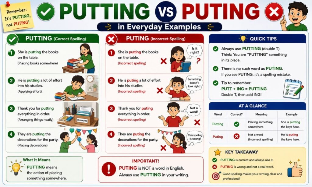 Putting vs Puting in Everyday Examples