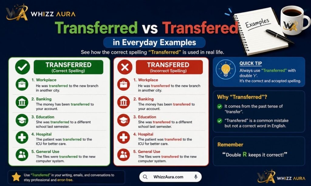 Transferred vs Transfered in Everyday Examples