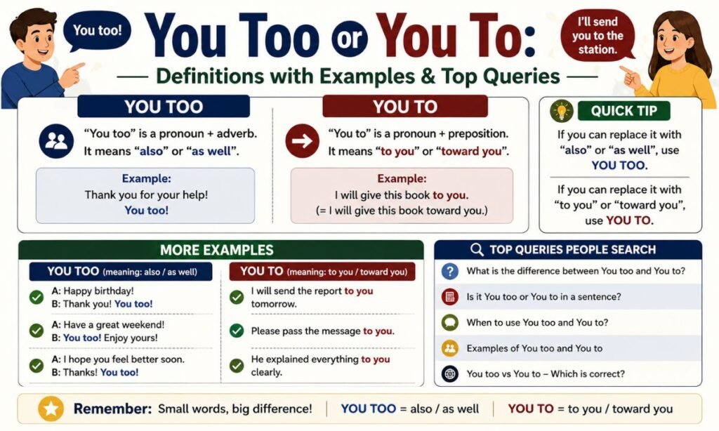 You Too or You To: Definitions with Examples & Top Queries