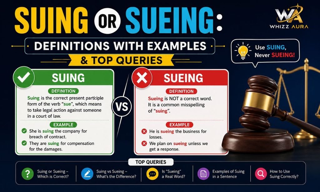 Suing or Sueing: Definitions with Examples & Top Queries