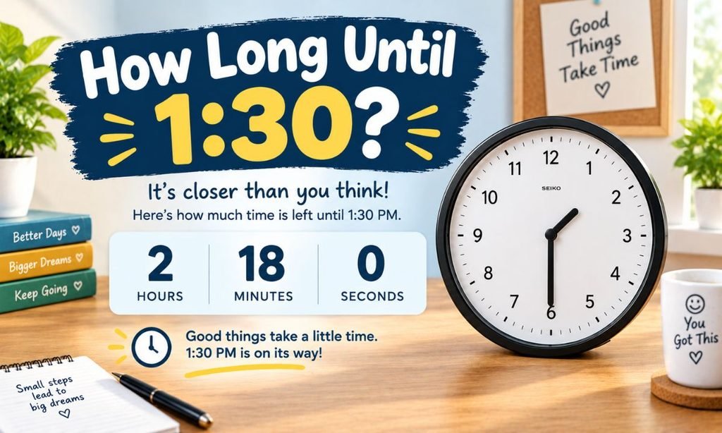 How Long Until 1:30? Quick Answer, Calculator Method, and Time Chart