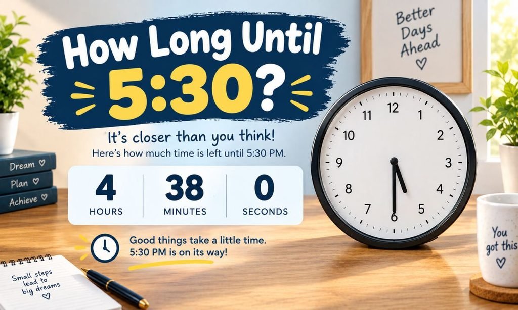 How Long Until 5:30? Quick Time Calculator, Chart & Easy Methods